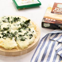 spinach garlic white gluten free pizza