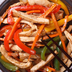 B'gan Tri-Color Peppers Stir-Fry